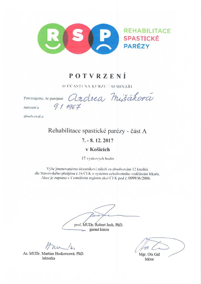 fyziogo-certifikat-rehabilitace-spasticke-parezy-2017